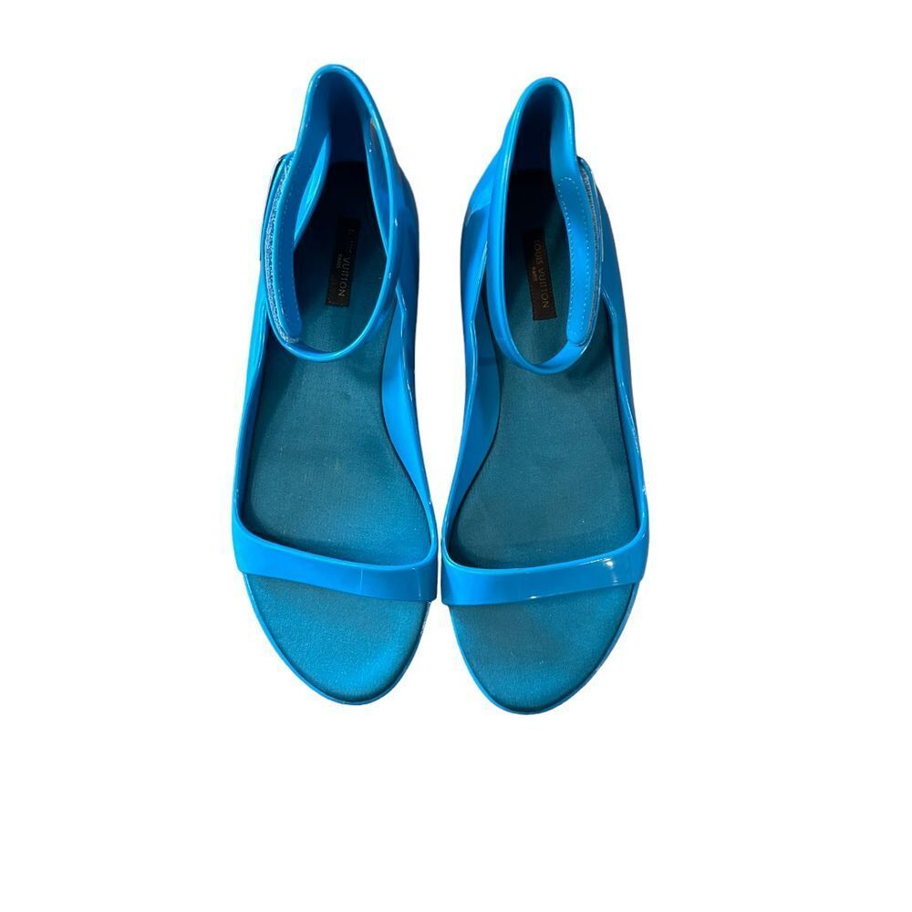 Louis Vuitton Elektrochoc Blue Rubber Sandals 38/8‎